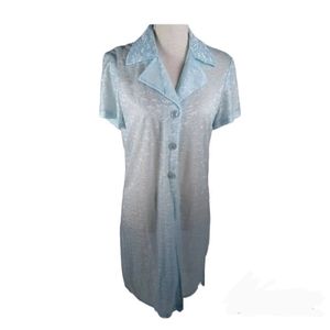 Vintage Lisa Jo Sheer Tunic Womens 7/8 Blue